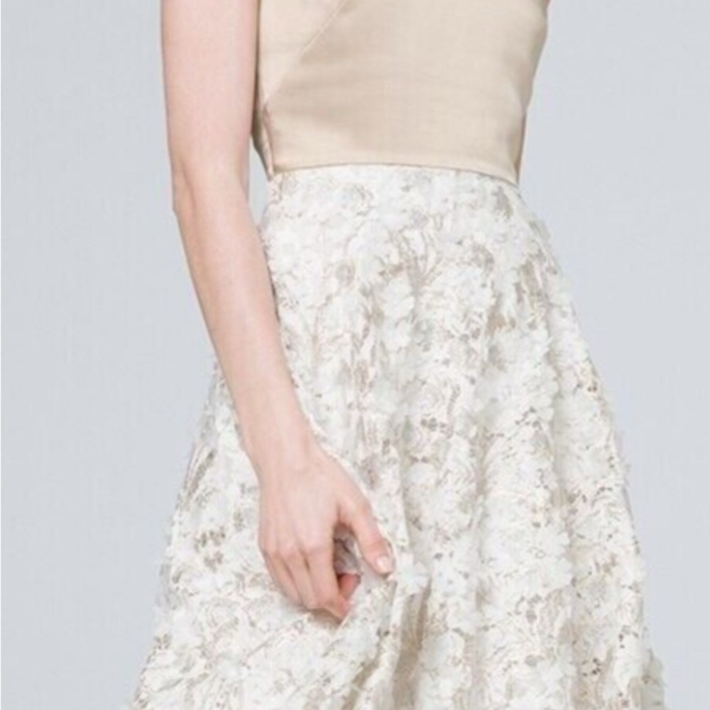 Elegant Cream Floral Skirt